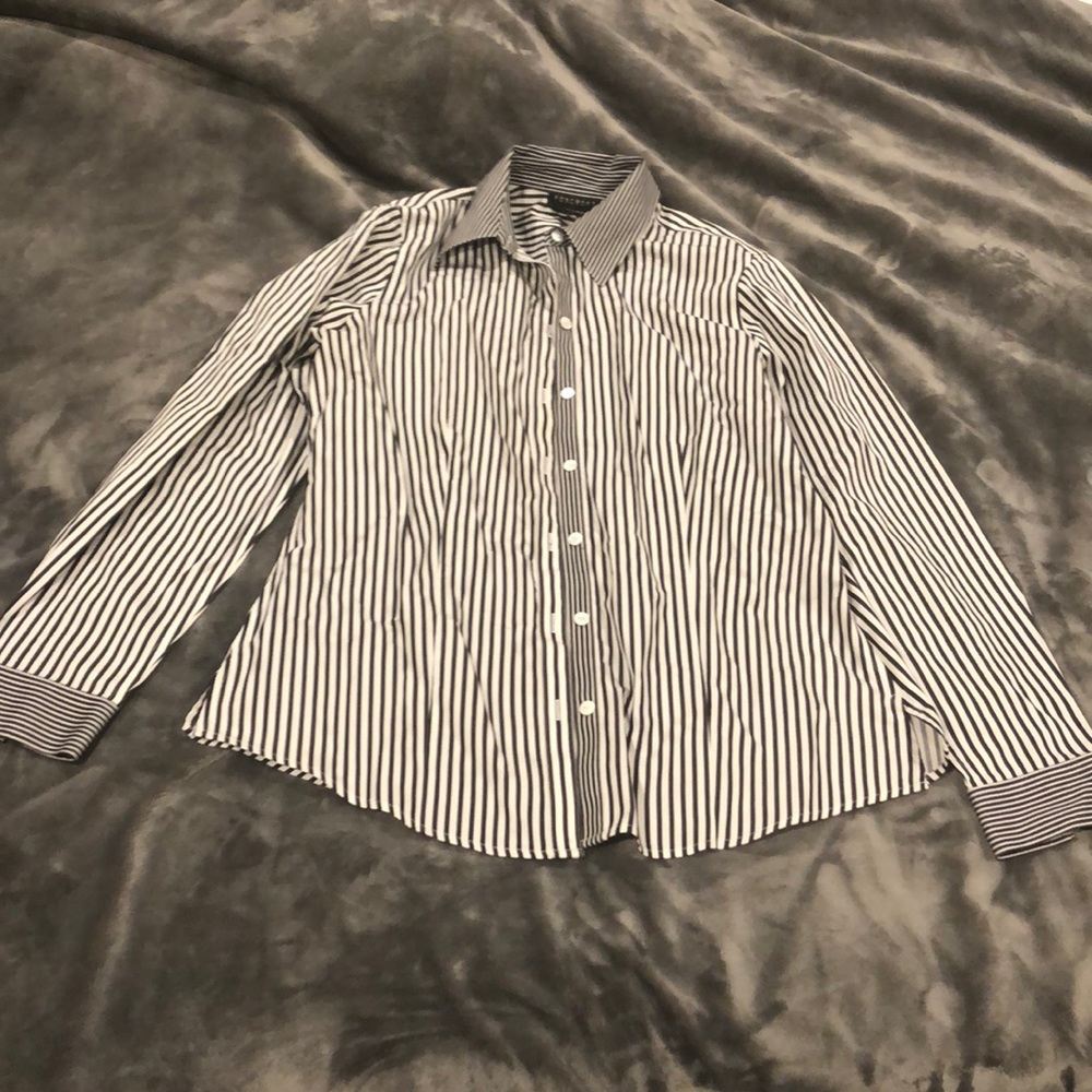 Foxcroft button down stripe blouse